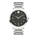 Movado Men's Black Textured Dial Bracelet Watch from Pedre